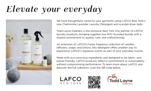 LAFCO laundry detergent collaboration with Todd Layne Cleaners
